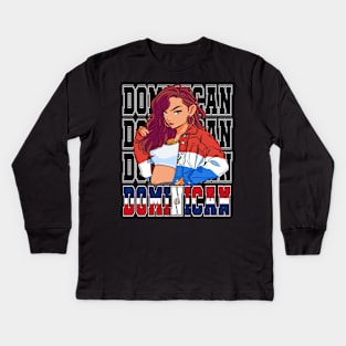 Dominican Republic Latin Girl Dominicana Kids Long Sleeve T-Shirt